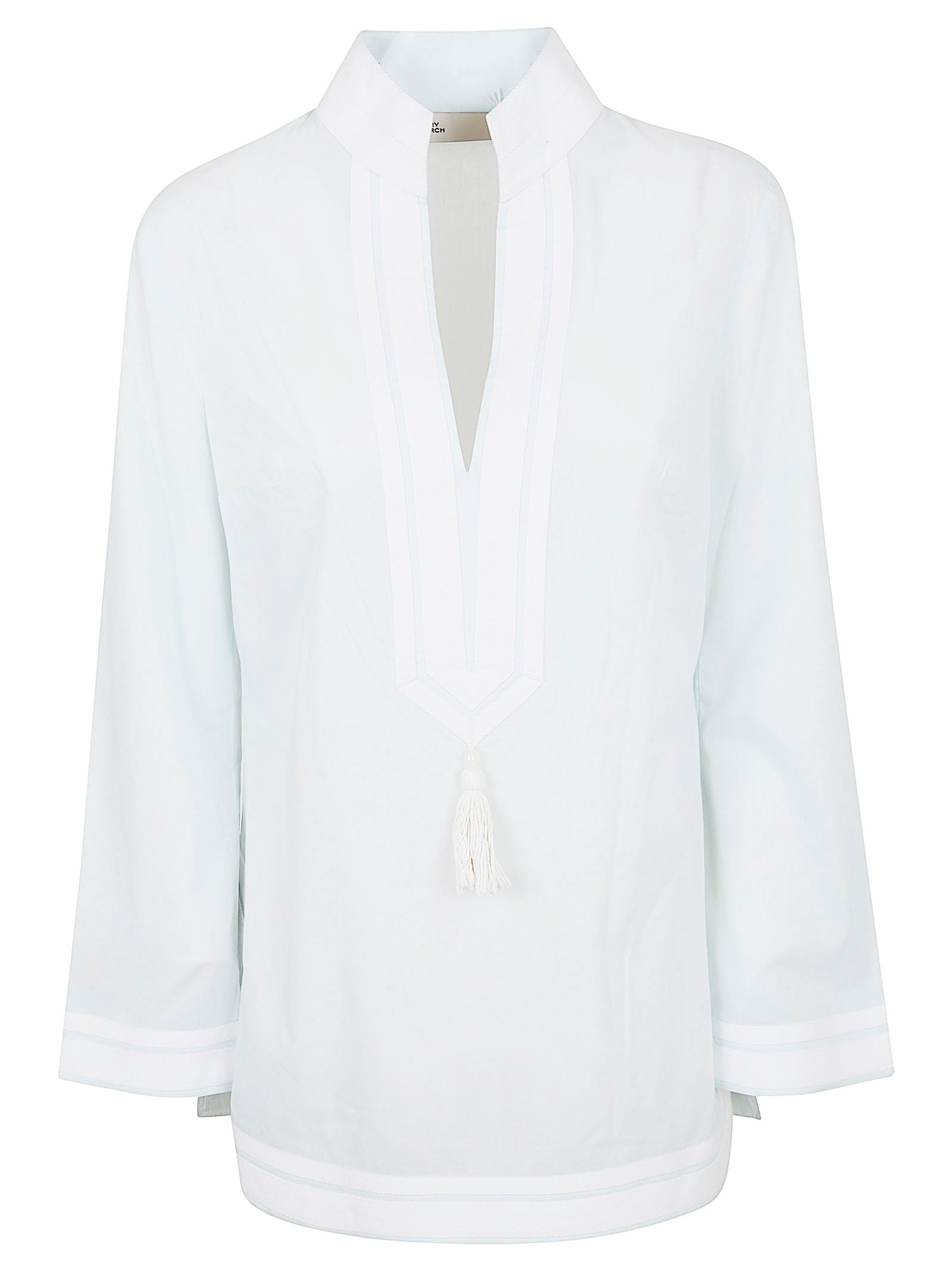 Relaxed Fit Cotton Shirt with V-Neckline