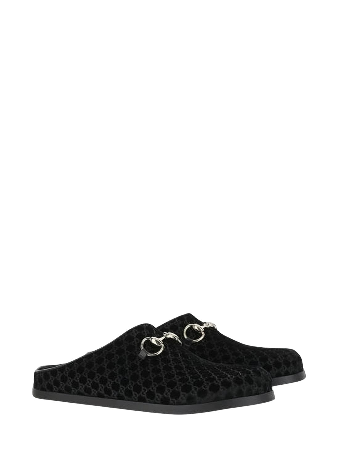 Black Velvet Slip-On Mules