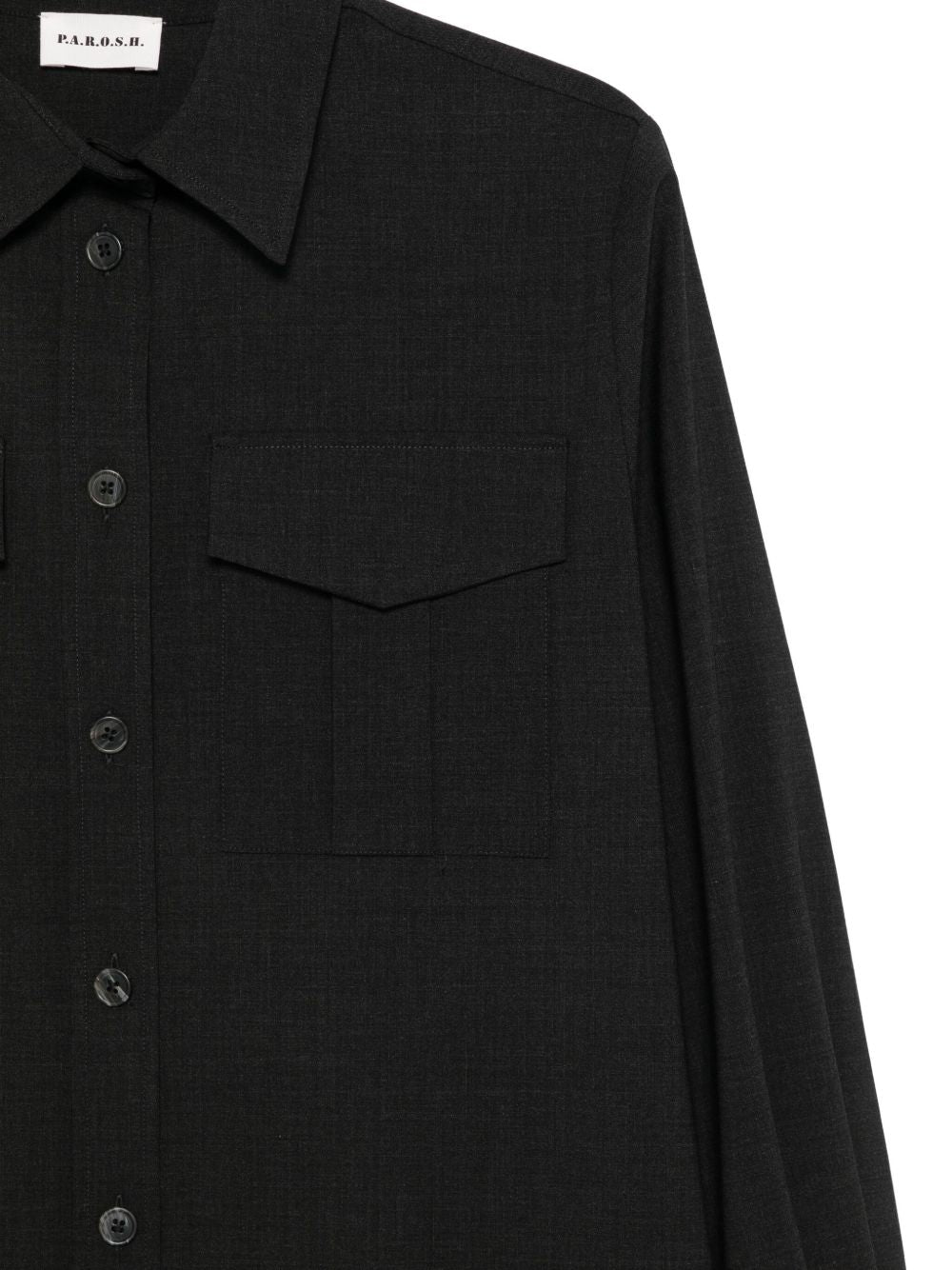 Dark Brown Stretch Wool Shirt