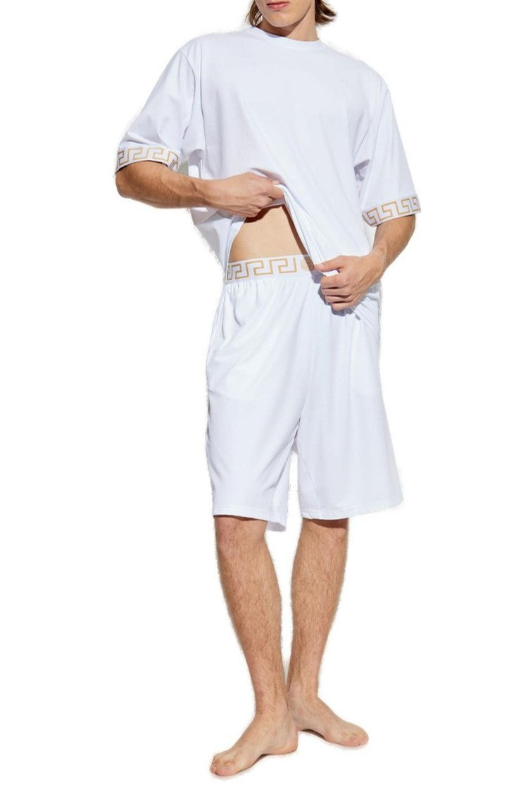 Minimalist Short-Sleeved T-Shirt with Decorative Sleeve Patterns