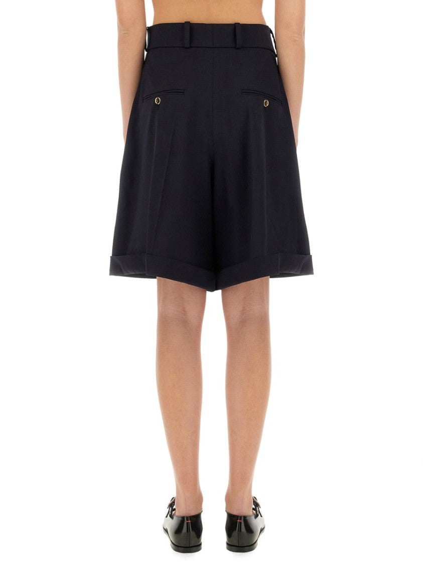 Tailored Black Wool Bermuda Shorts