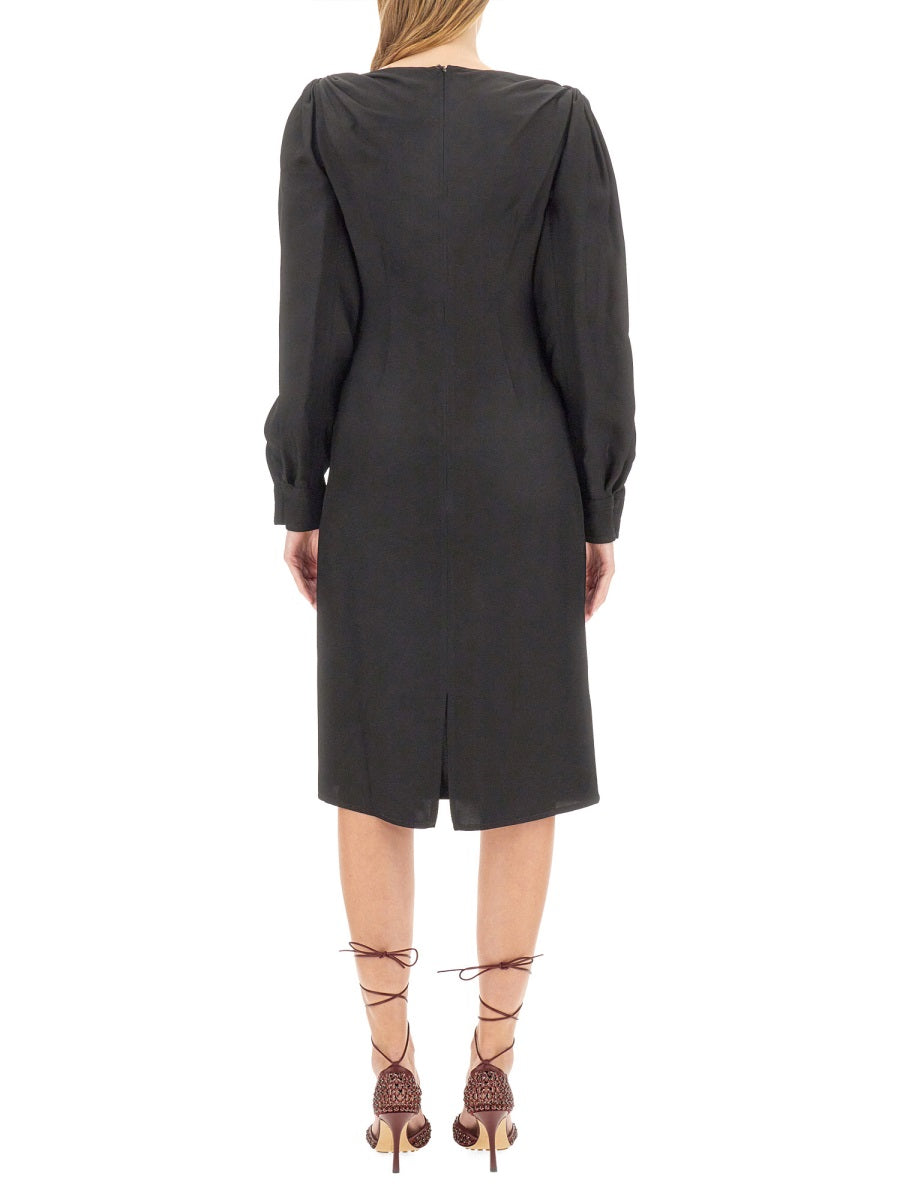 Viscose Midi Dress with Flowing Silhouette