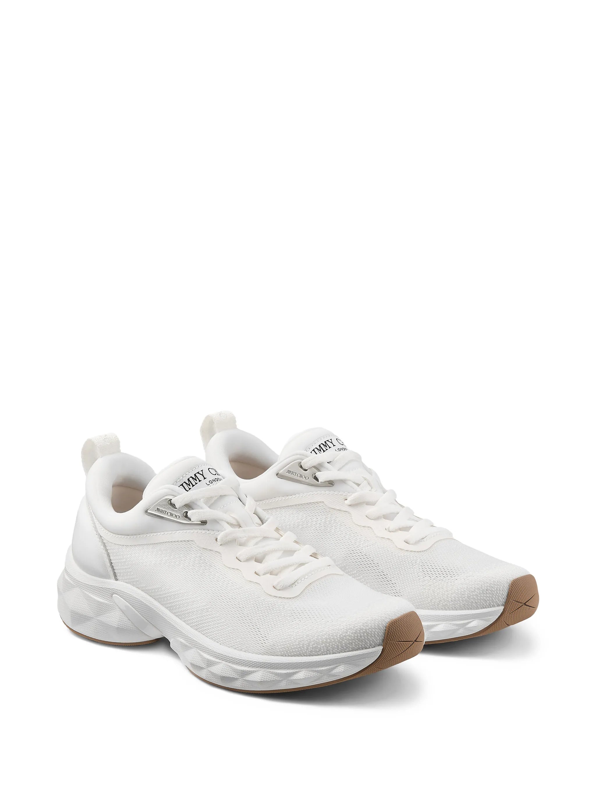 White Diamond Sculpted Mesh Sneakers