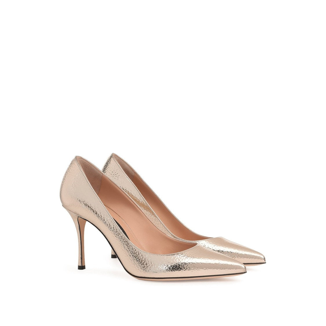 Godiva Crack Mirror Leather Pumps