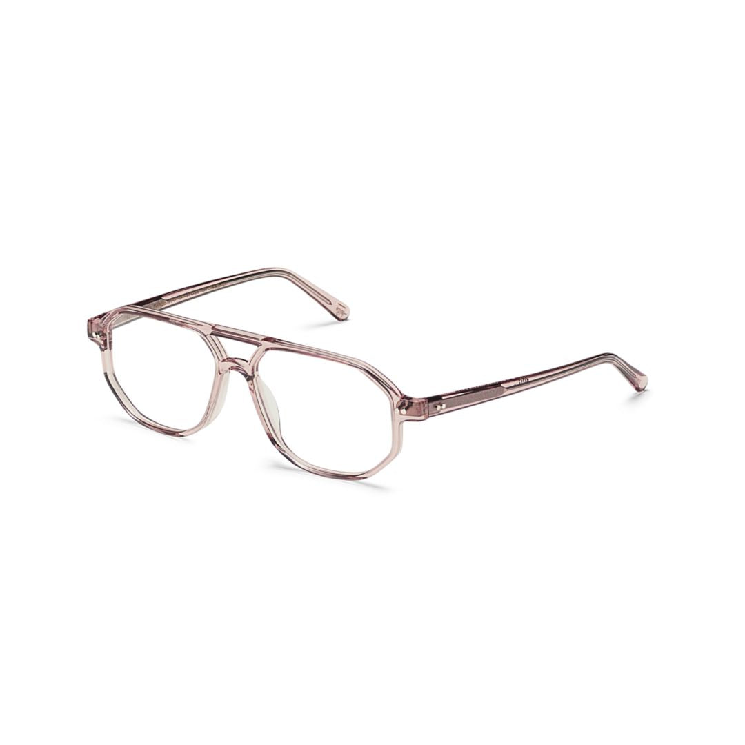 Or-Gaz-O Gazeektal Translucent Light Pink Geometric Eyeglasses