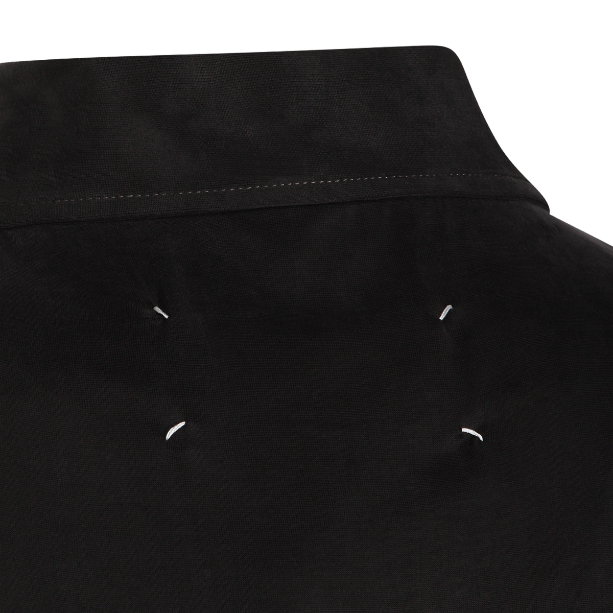 Black Short-Sleeve Polo Shirt with Pointed Collar