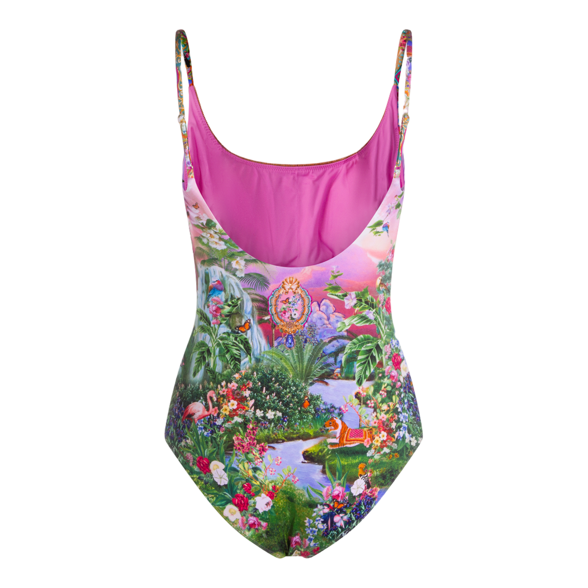 Flowing Silhouette Swimsuit With Intricate Patterns And Layered Design