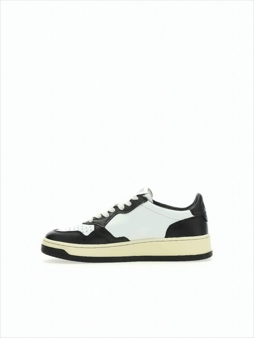 Leather Low-Top Sneakers with Contrasting Panels