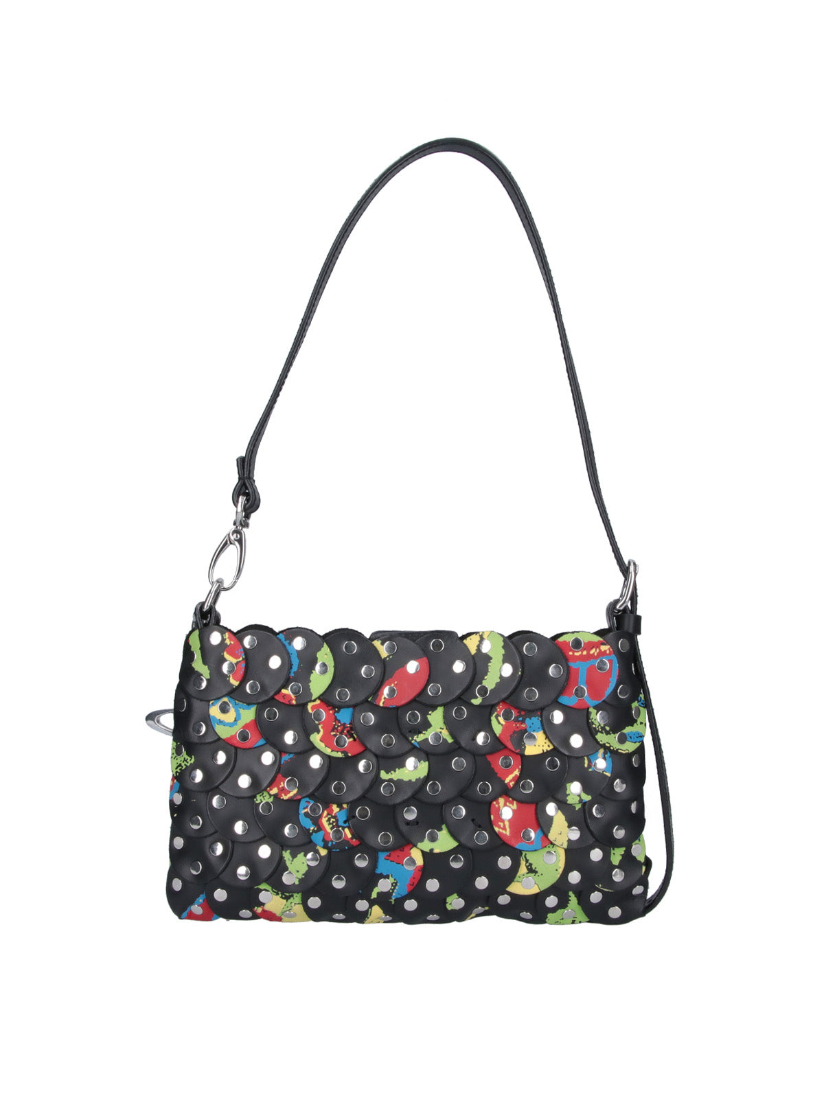 Black Lola Floral Leather Shoulder Bag