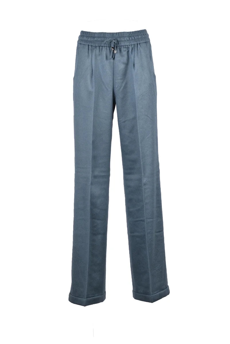Sage Green Straight-Leg Trousers
