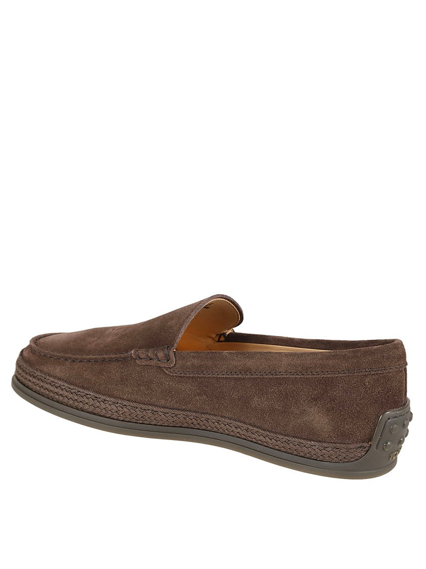 Brown Suede Slip-On Flat Shoes