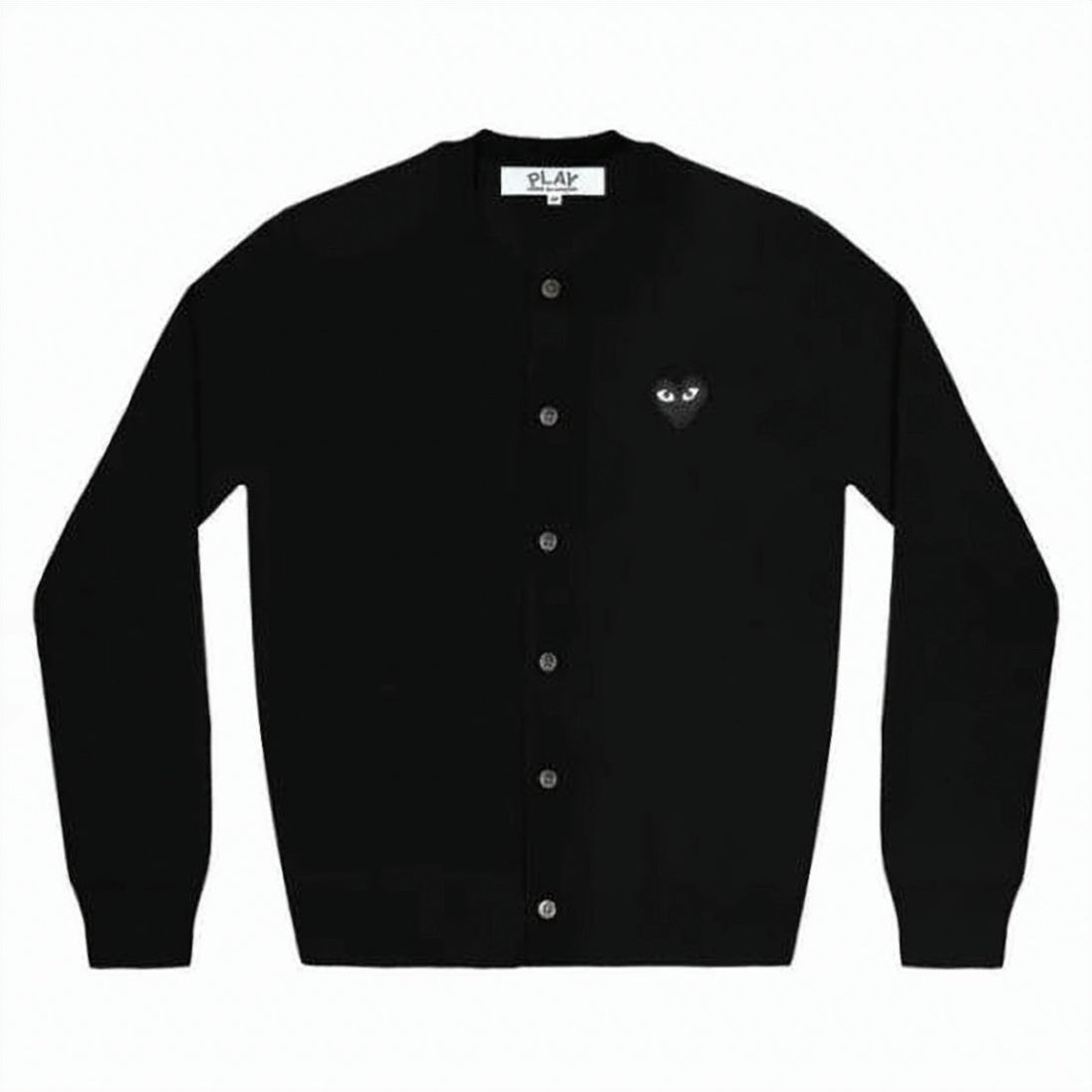 Button-Up Wool Cardigan With Heart Logo Detail