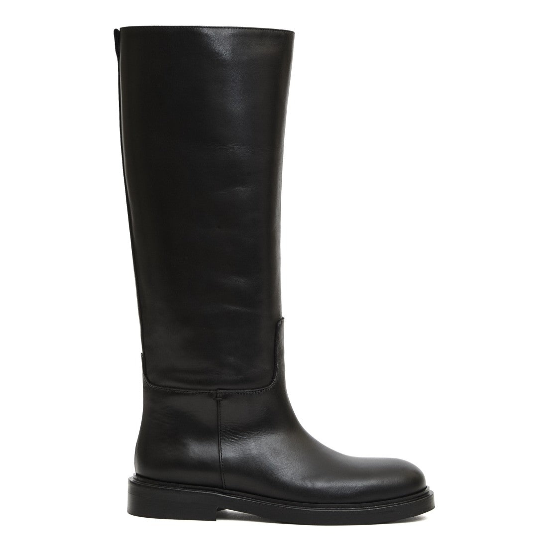 Black Leather Knight Boots