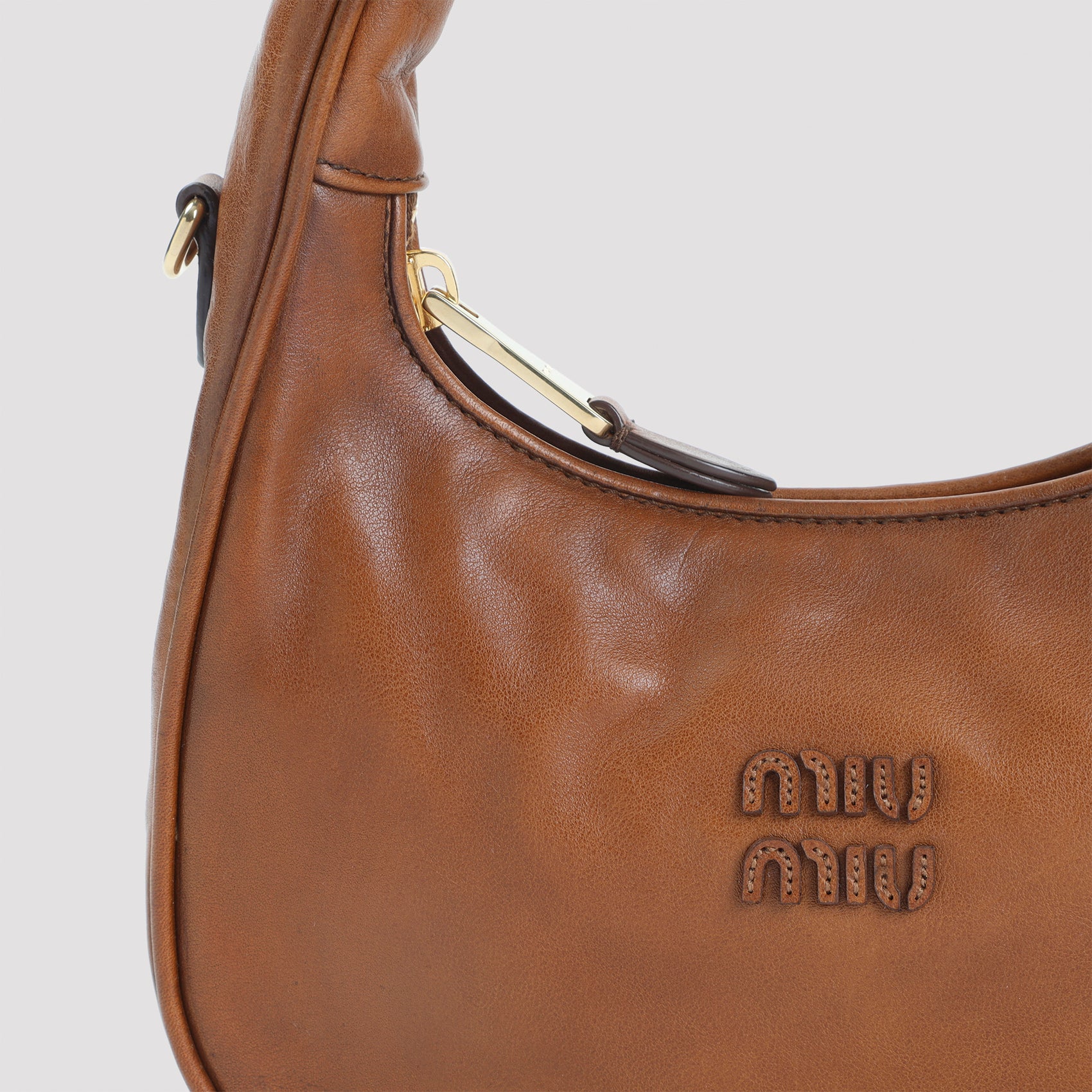 Brown Calf Leather Shoulder Bag