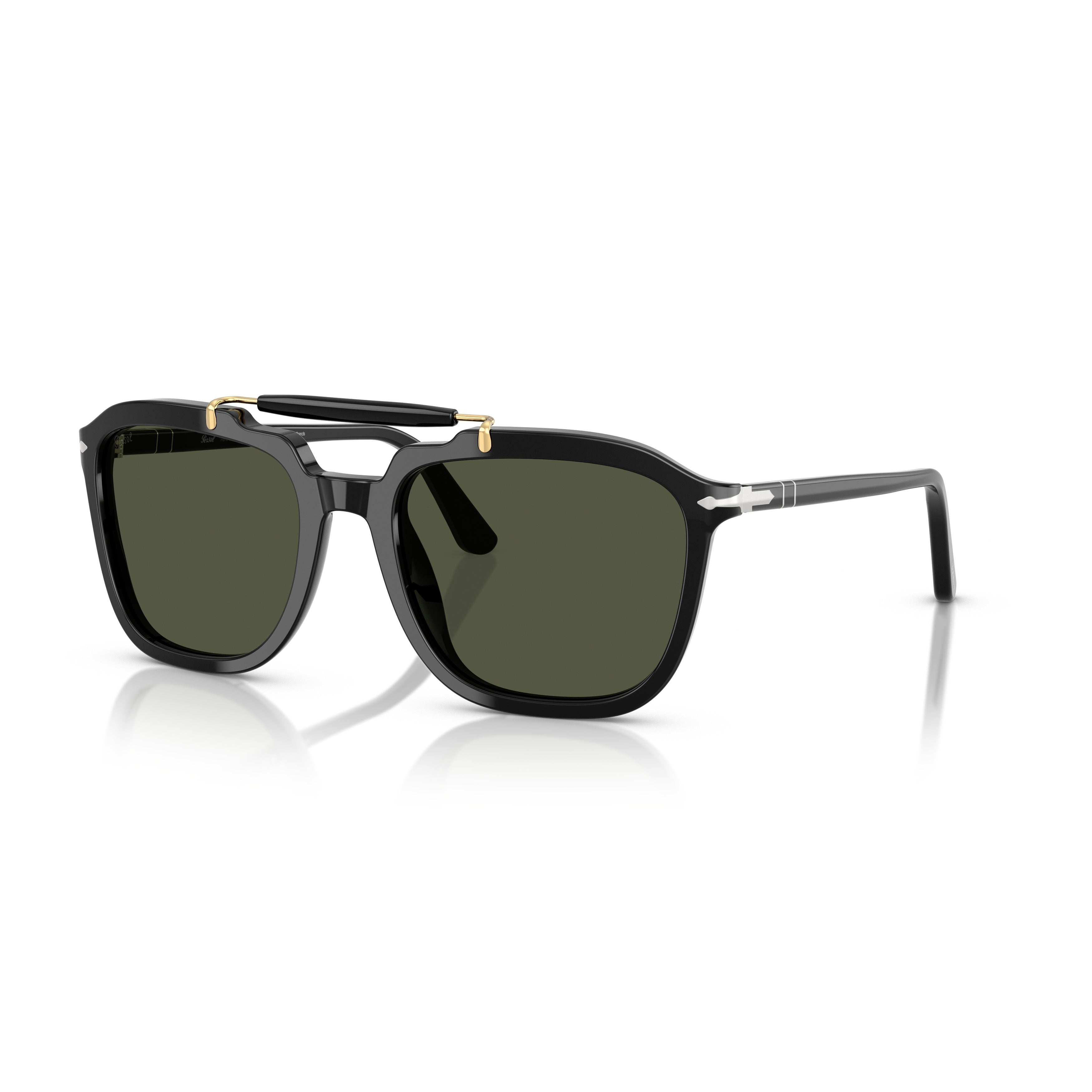 0po0203s Bold Square Acetate Sunglasses with Gold-tone Accents