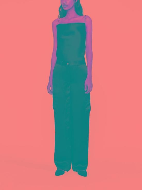 High-Waisted Straight-Leg Pants with Cargo Pockets