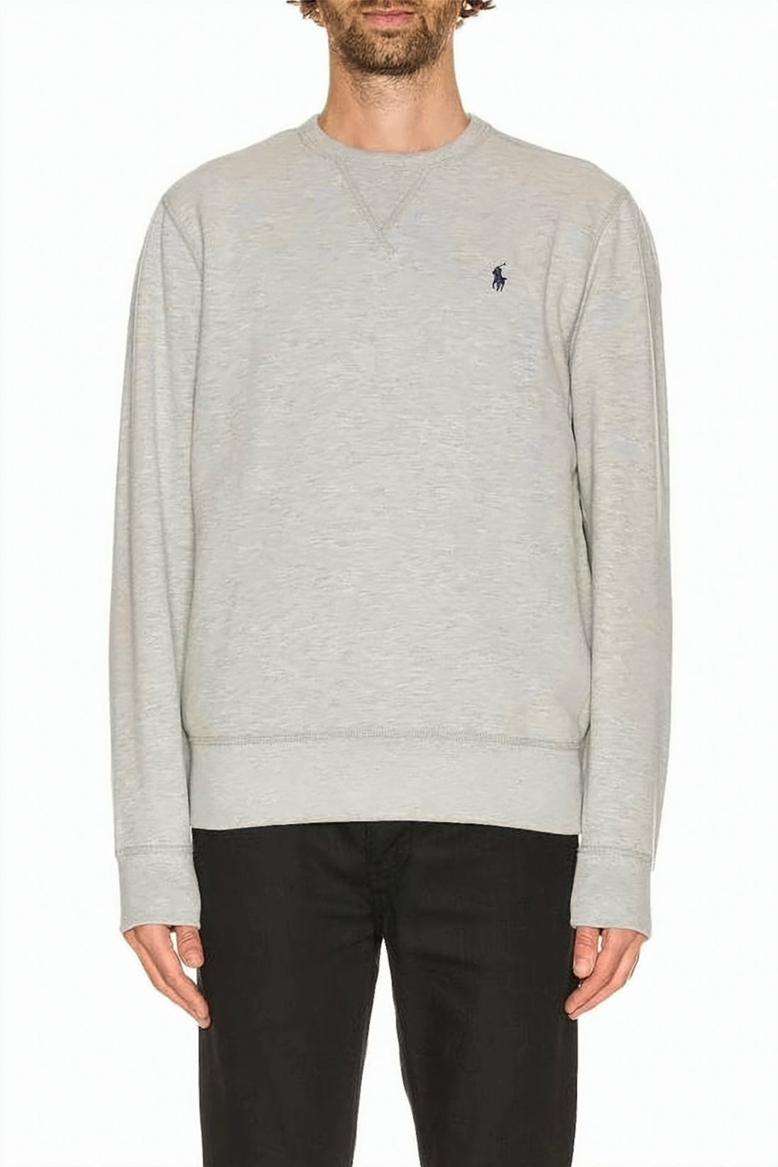 Long-Sleeve Grey T-Shirt with Ribbed Cuffs