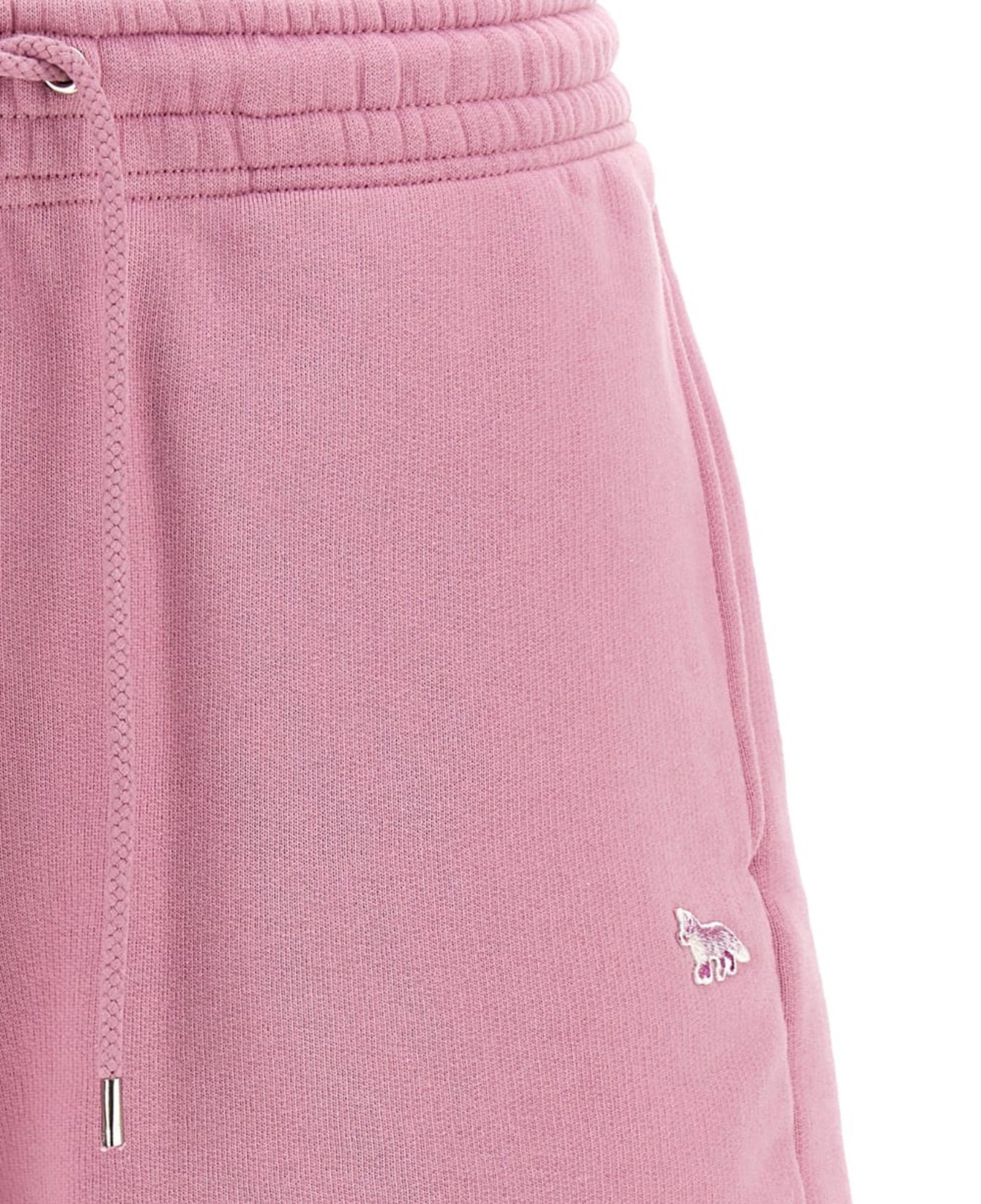 Pastel Pink Shorts With Elastic Waistband And Embroidered Detail