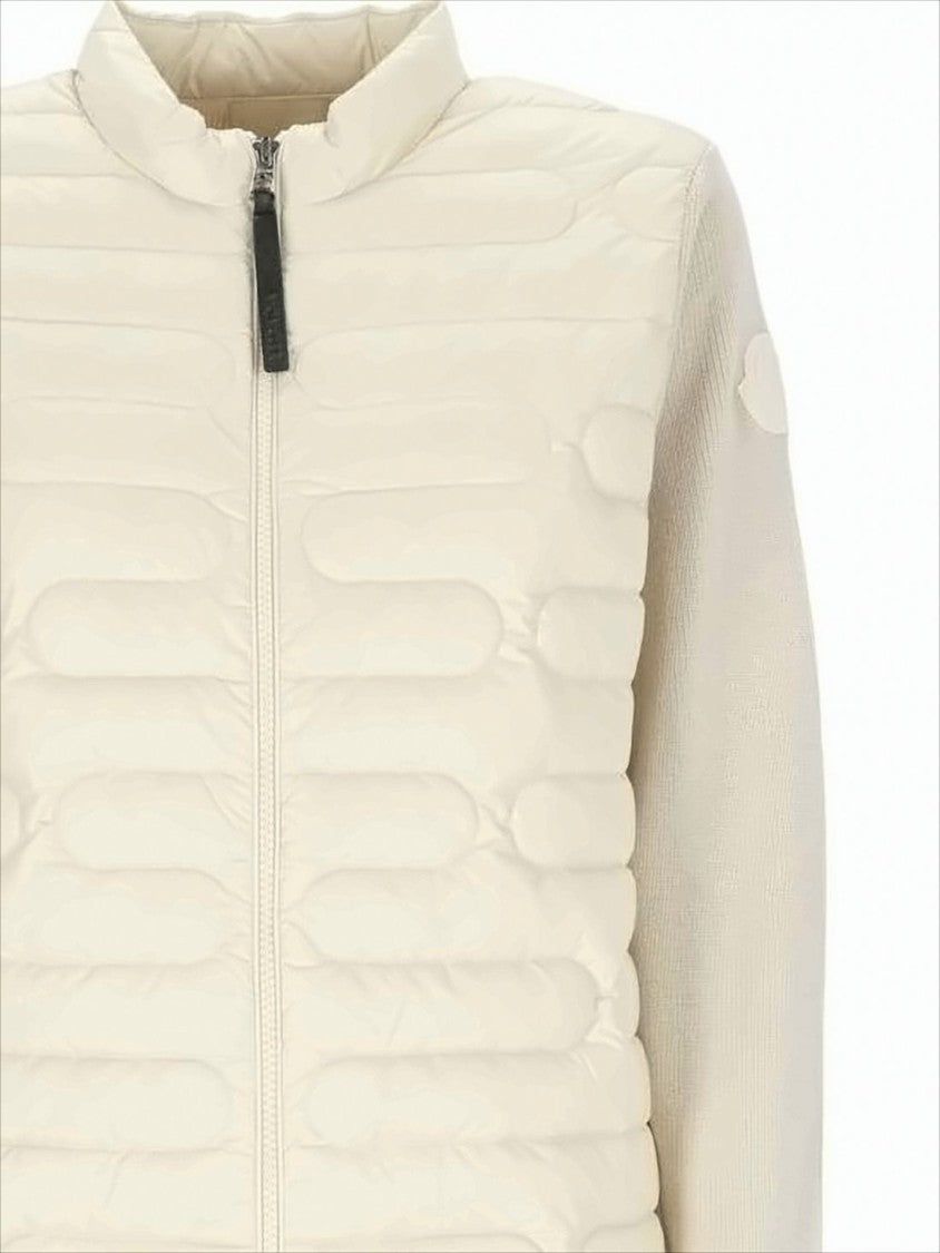 Quilted Padded Jacket with Knitted Back