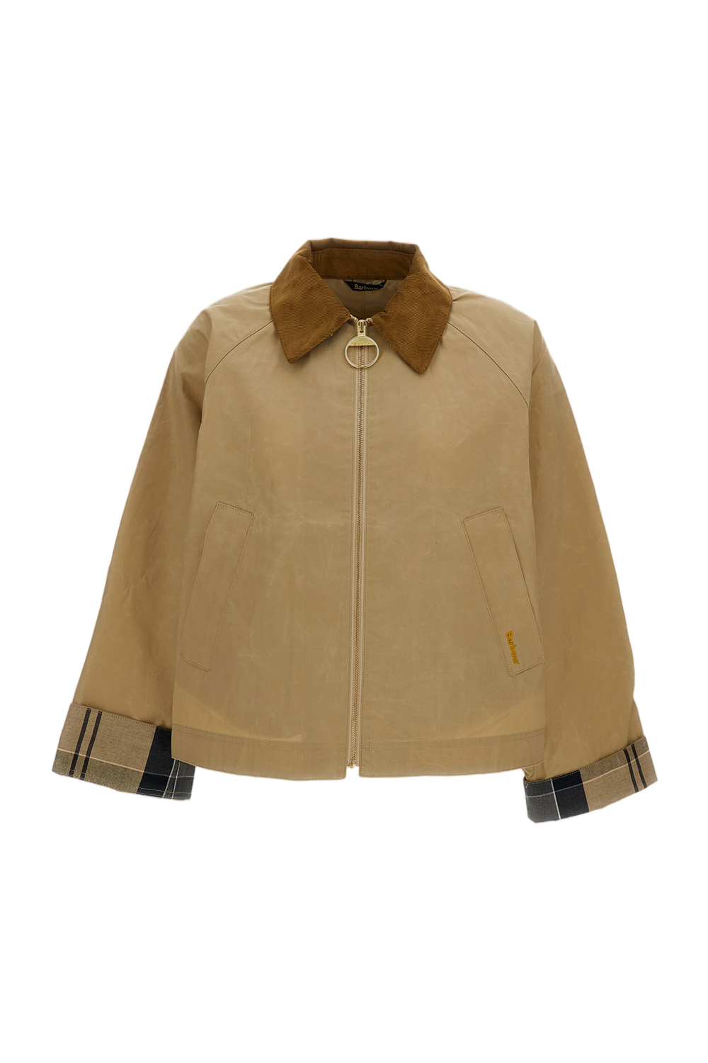 Casual Jacket with Inverted Box Pleat and Tartan Detailing