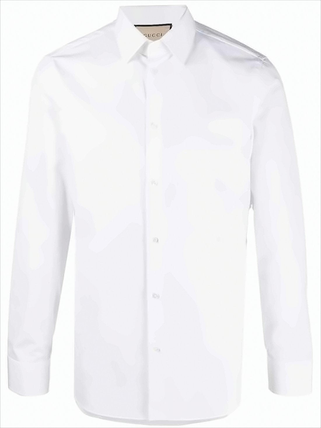 Tailored White Cotton Long-Sleeve Shirt