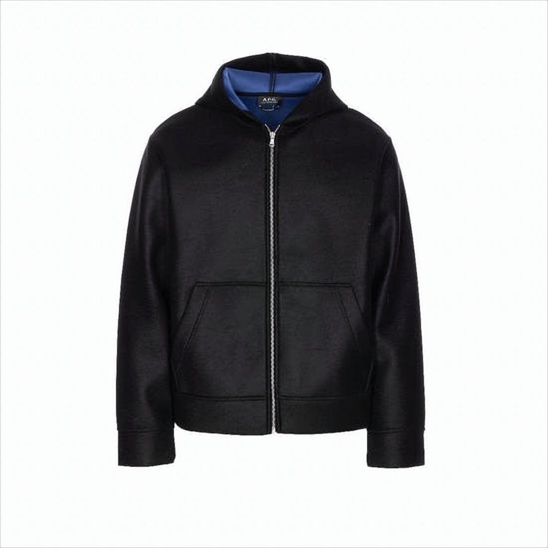 Black Hoodie with Contrasting Blue Lining