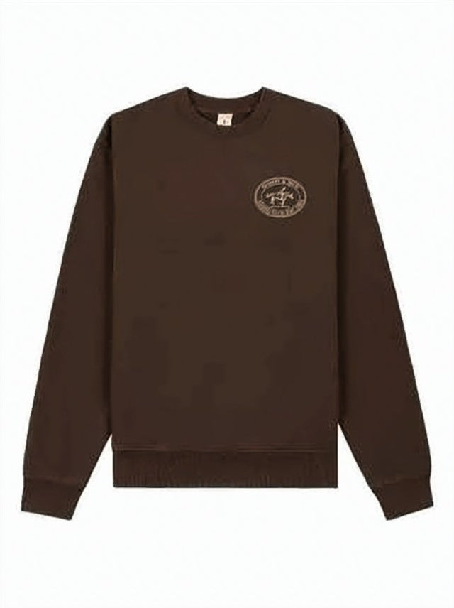 Long-Sleeved Crewneck Sweatshirt with Oval Logo
