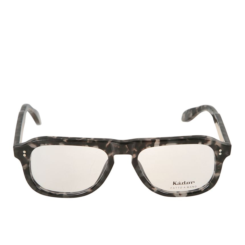 Bravo Rectangular Marbled Frame Eyeglasses with Silver-Tone Details