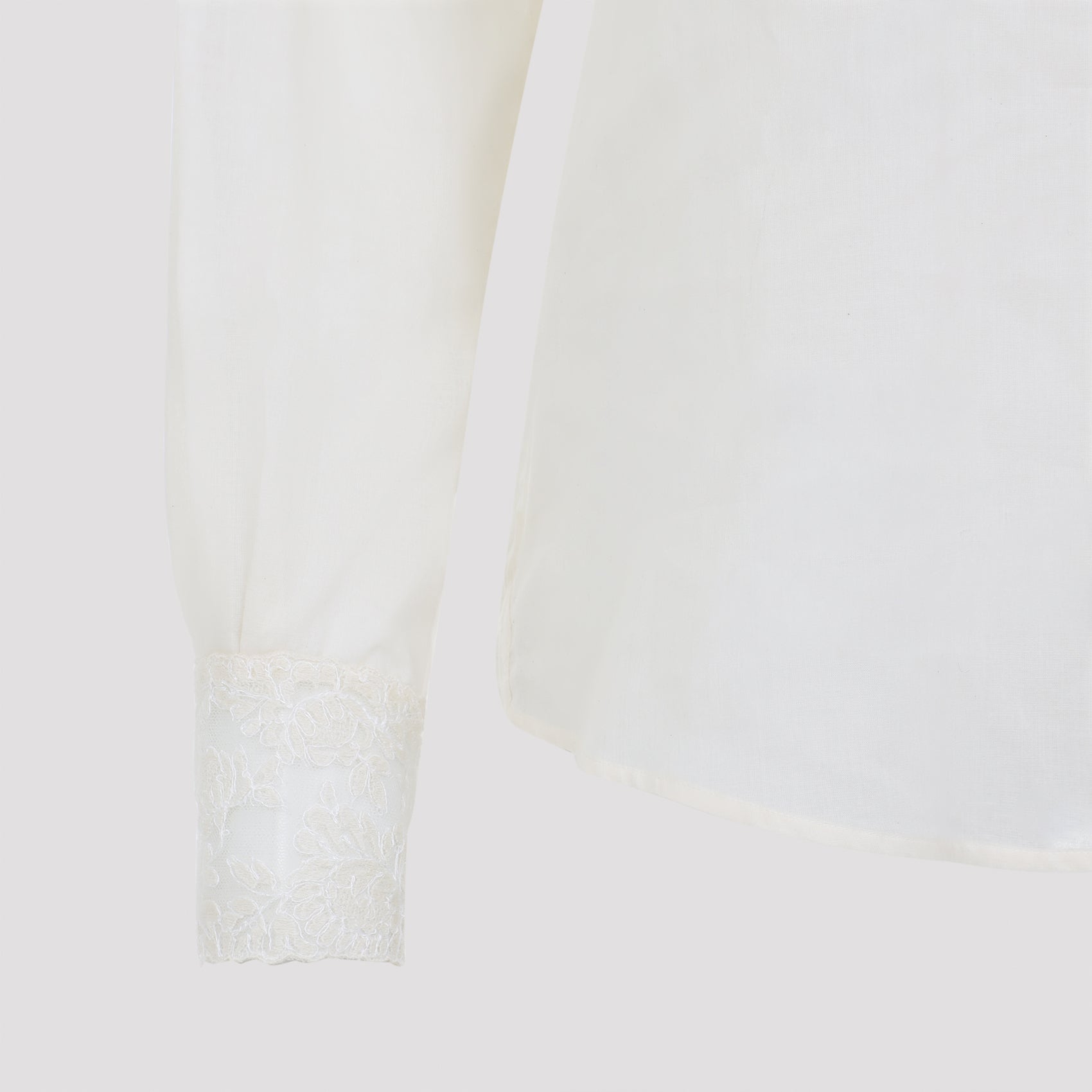 Classic White Cotton Shirt With Lace Detailing