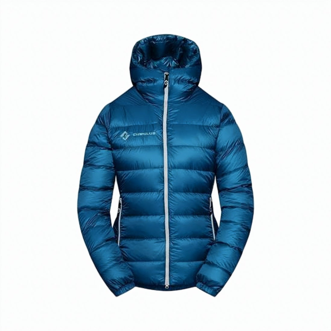 Padded Down Coat with High Collar and Fitted Silhouette