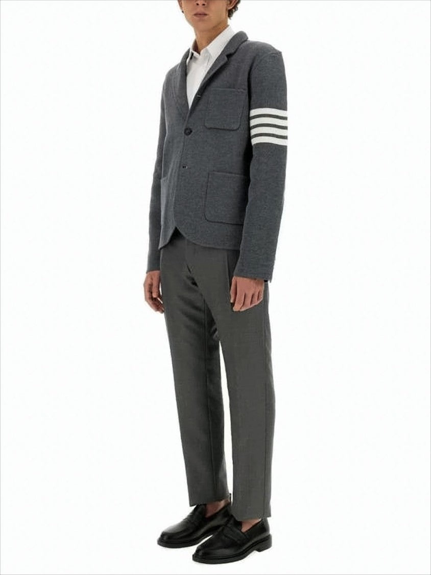 Tailored Grey Suit Pants with Subtle Stripe Detail