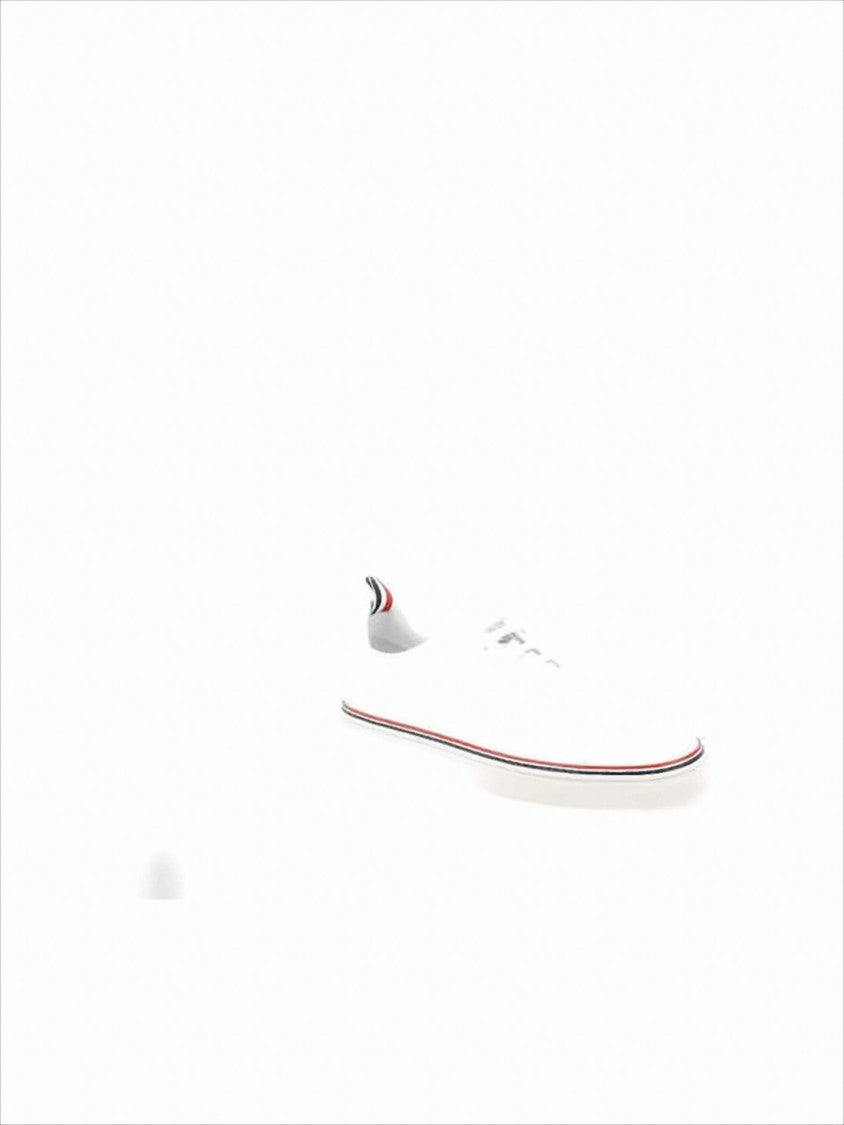 Low-Top Calf Leather Sneakers with Stripe Accents