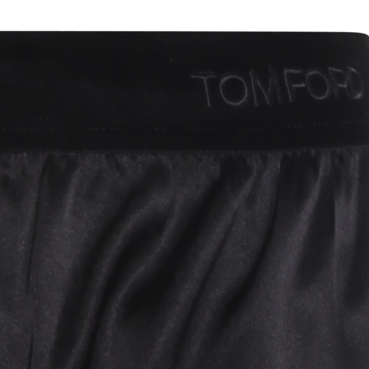 Satin-Effect Black Shorts