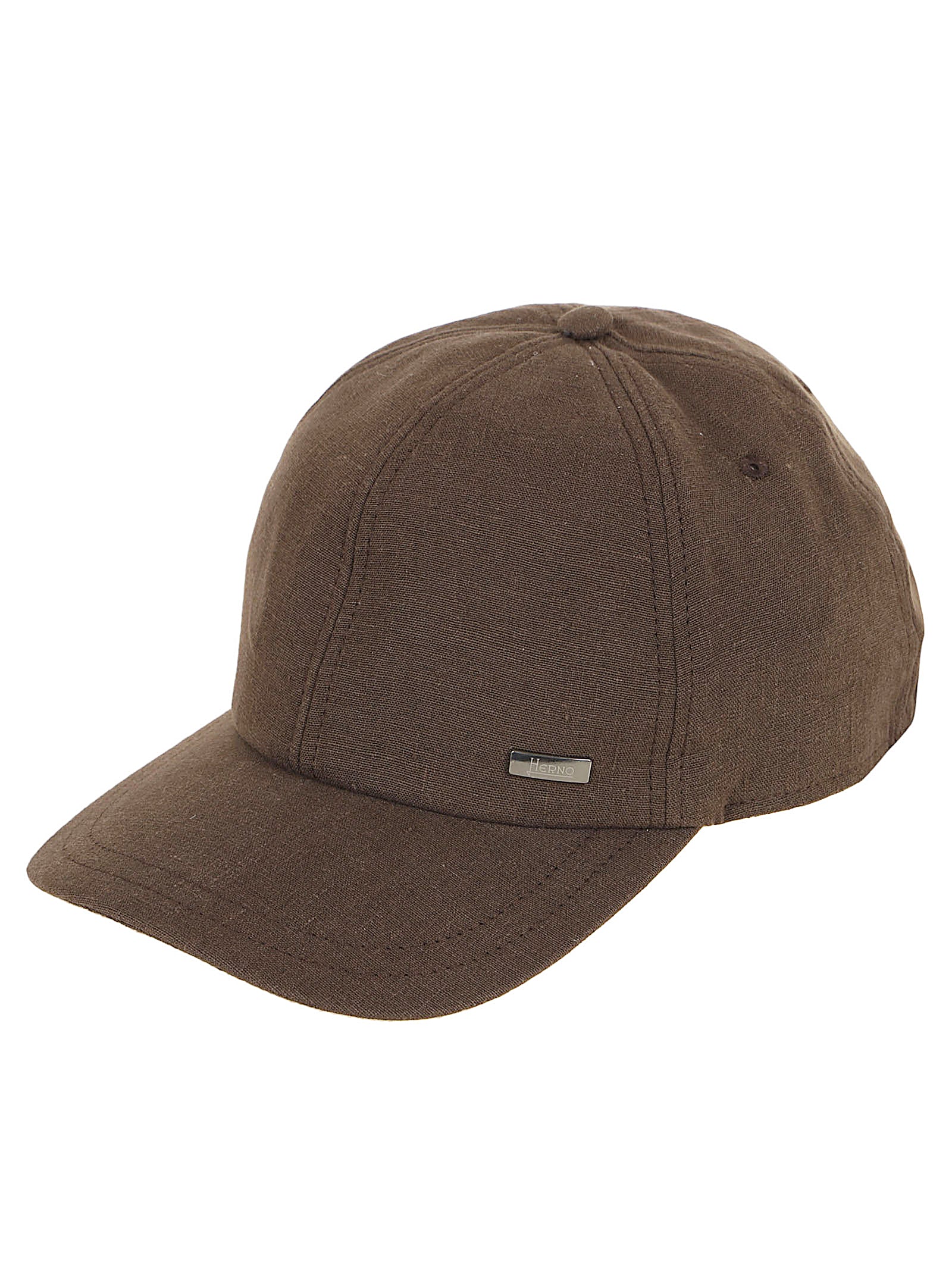 Brown Six-Panel Cap with Adjustable Strap