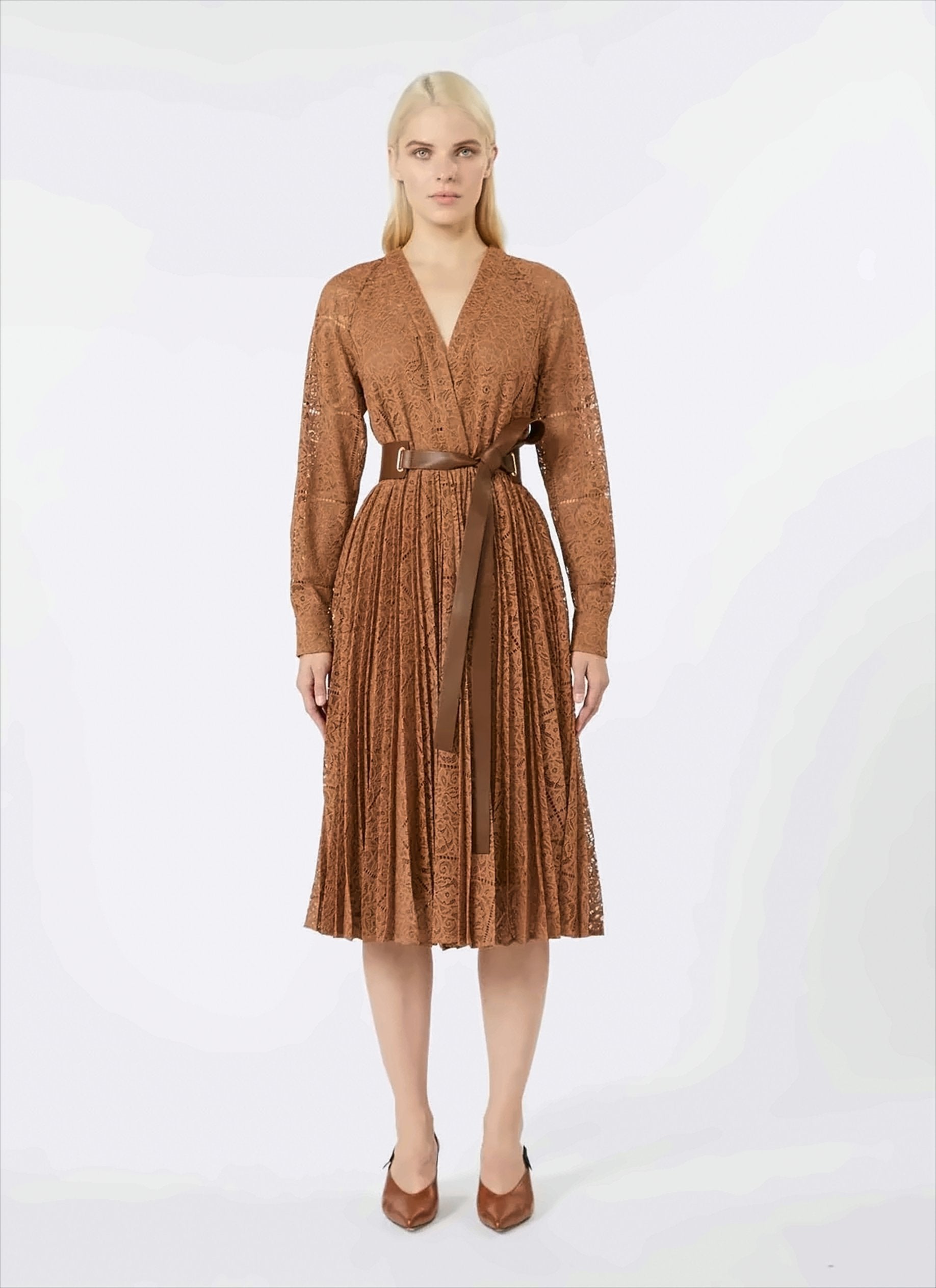 Elegant Midi Dress With Lace