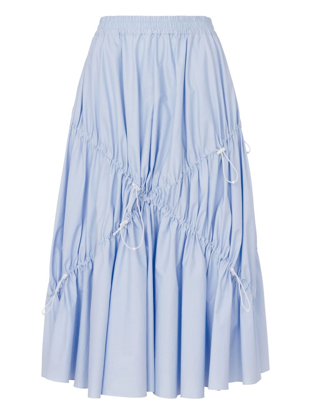 Light Blue Voluminous Skirt With Ruched Detailing