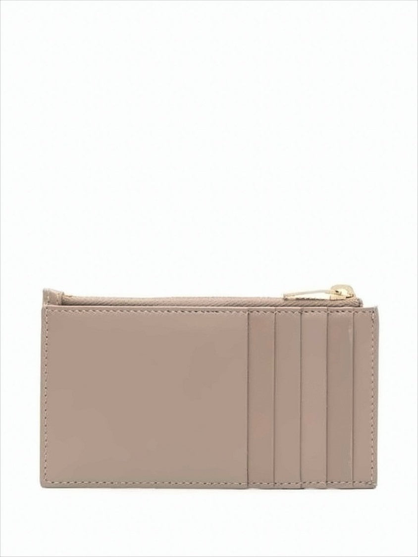 Chevron Quilted Calf Leather Card Wallet