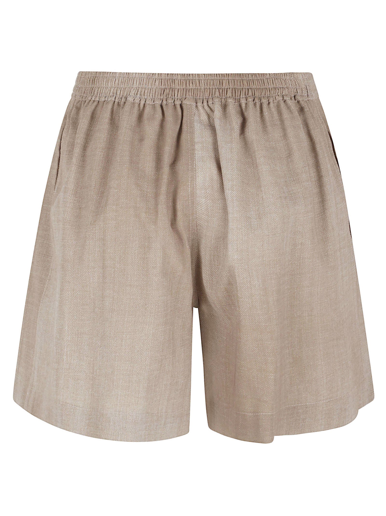 High-Waist Relaxed Fit Shorts with Textured Fabric