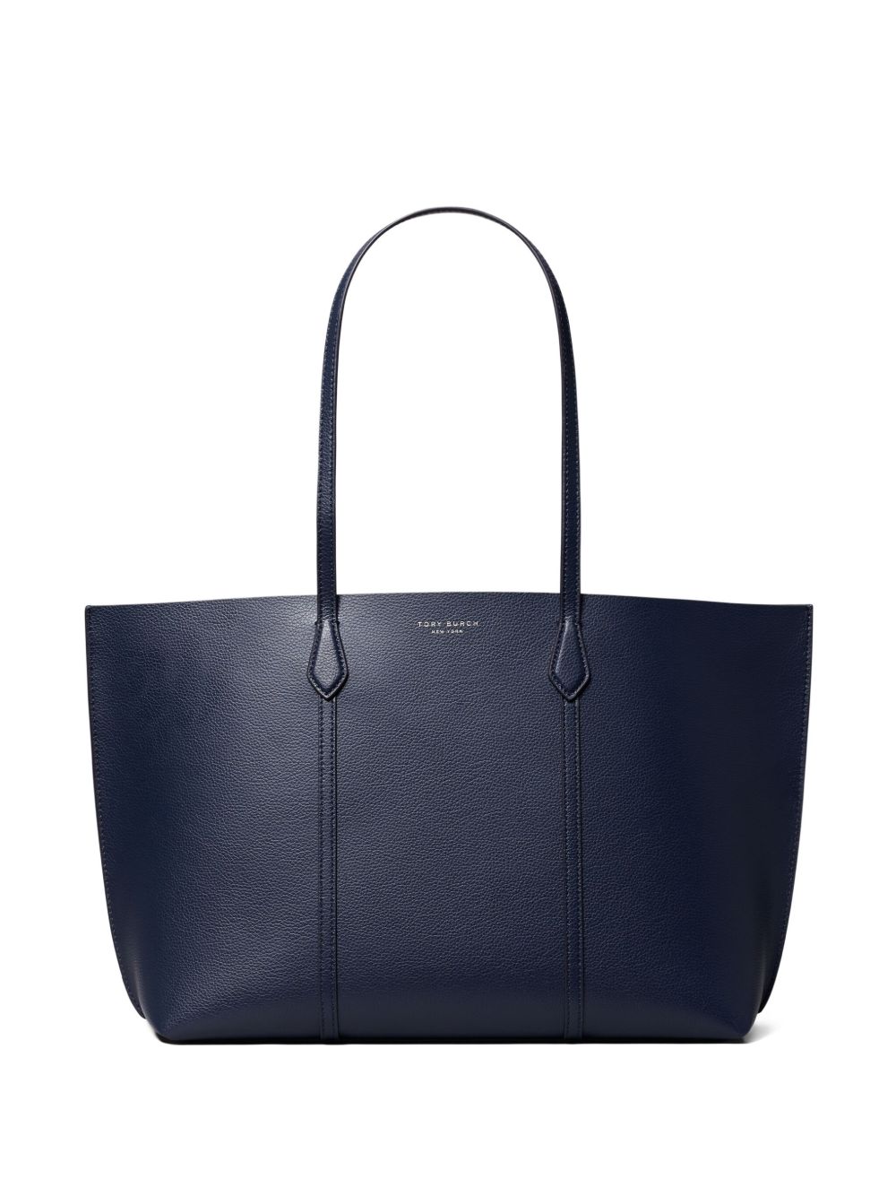 Structured Blue Cow Leather Tote Bag