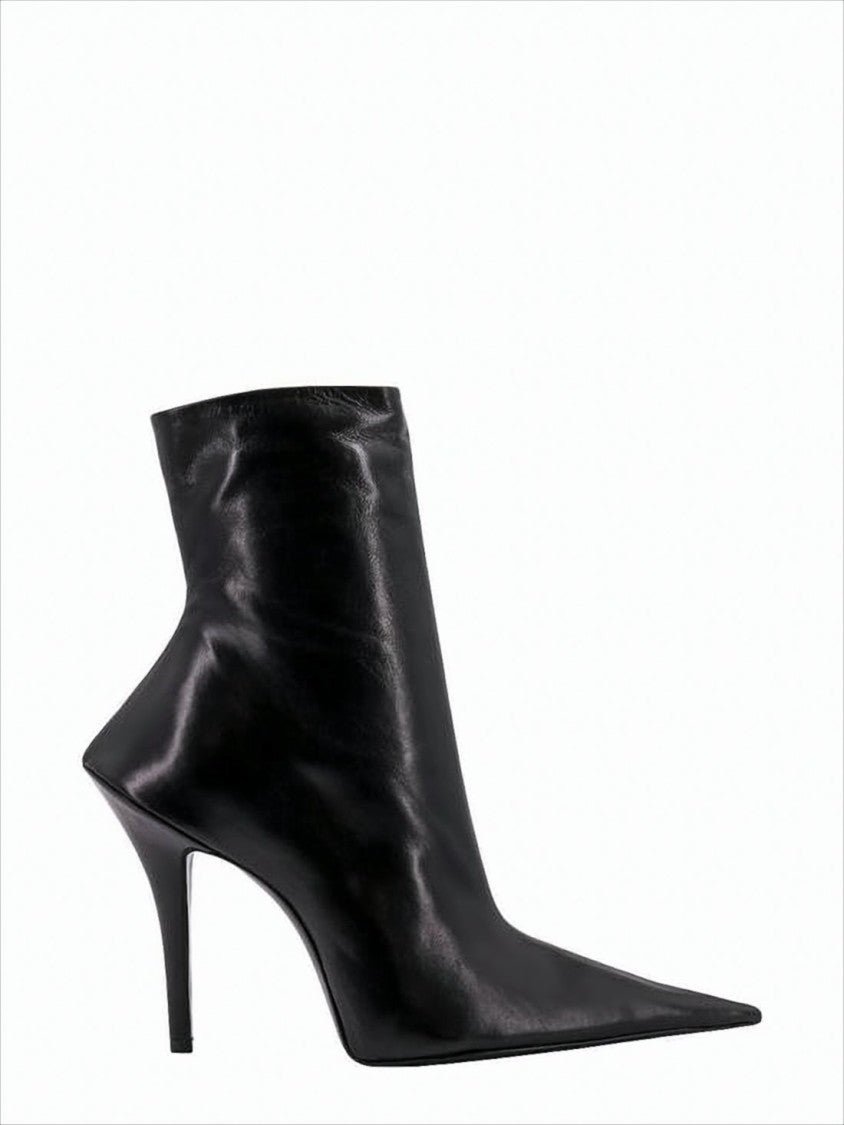 Pointed Toe Ankle Boots with Stiletto Heel and Side Zipper
