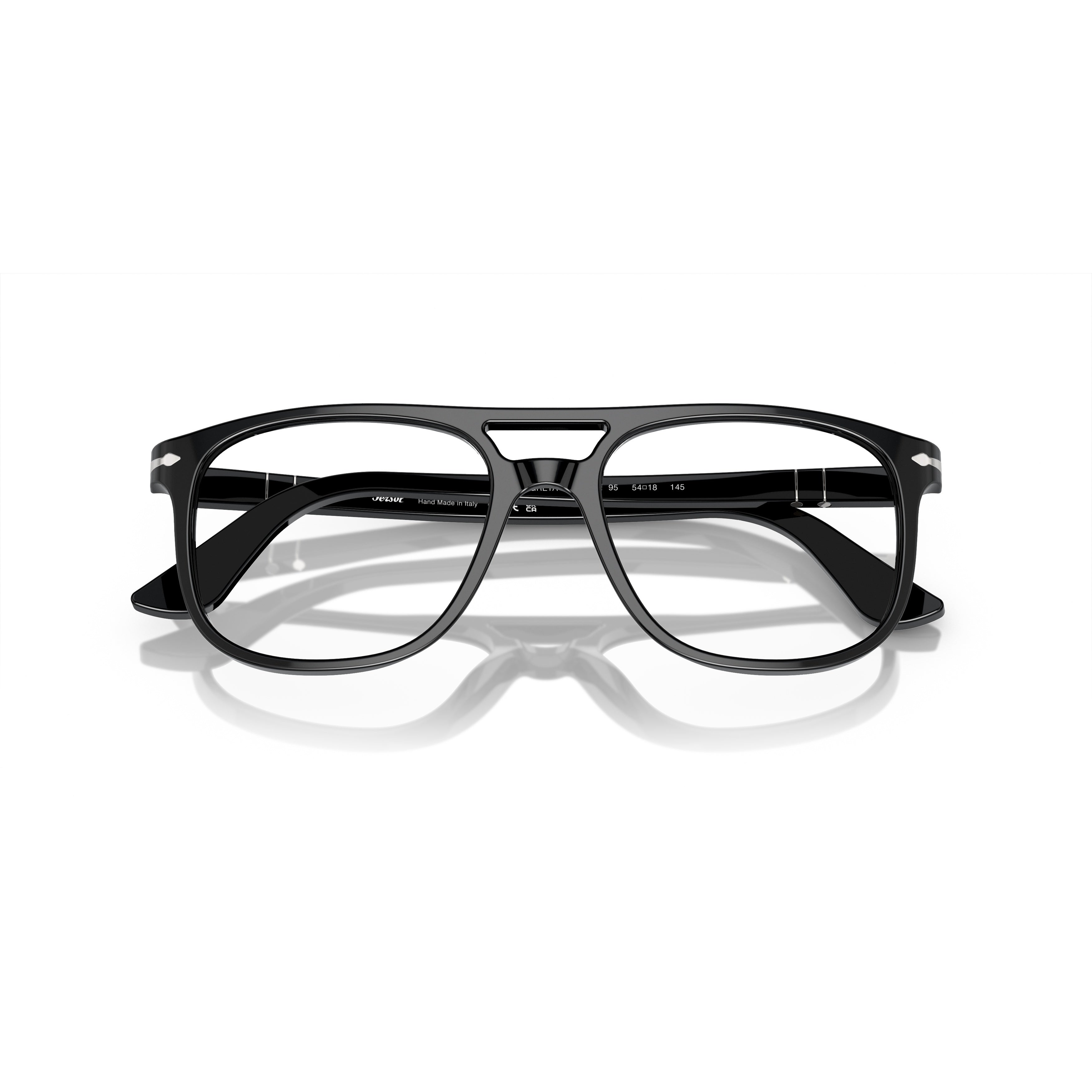 0po3329v Bold Rectangular Eyeglasses with Double Bridge Design