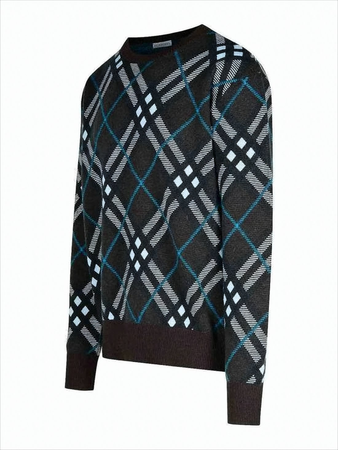 Textured Plaid Wool-Mohair Blend Sweater