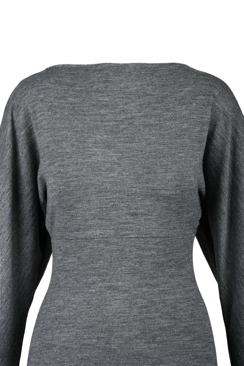 Long Wool Dress Grey - Grey