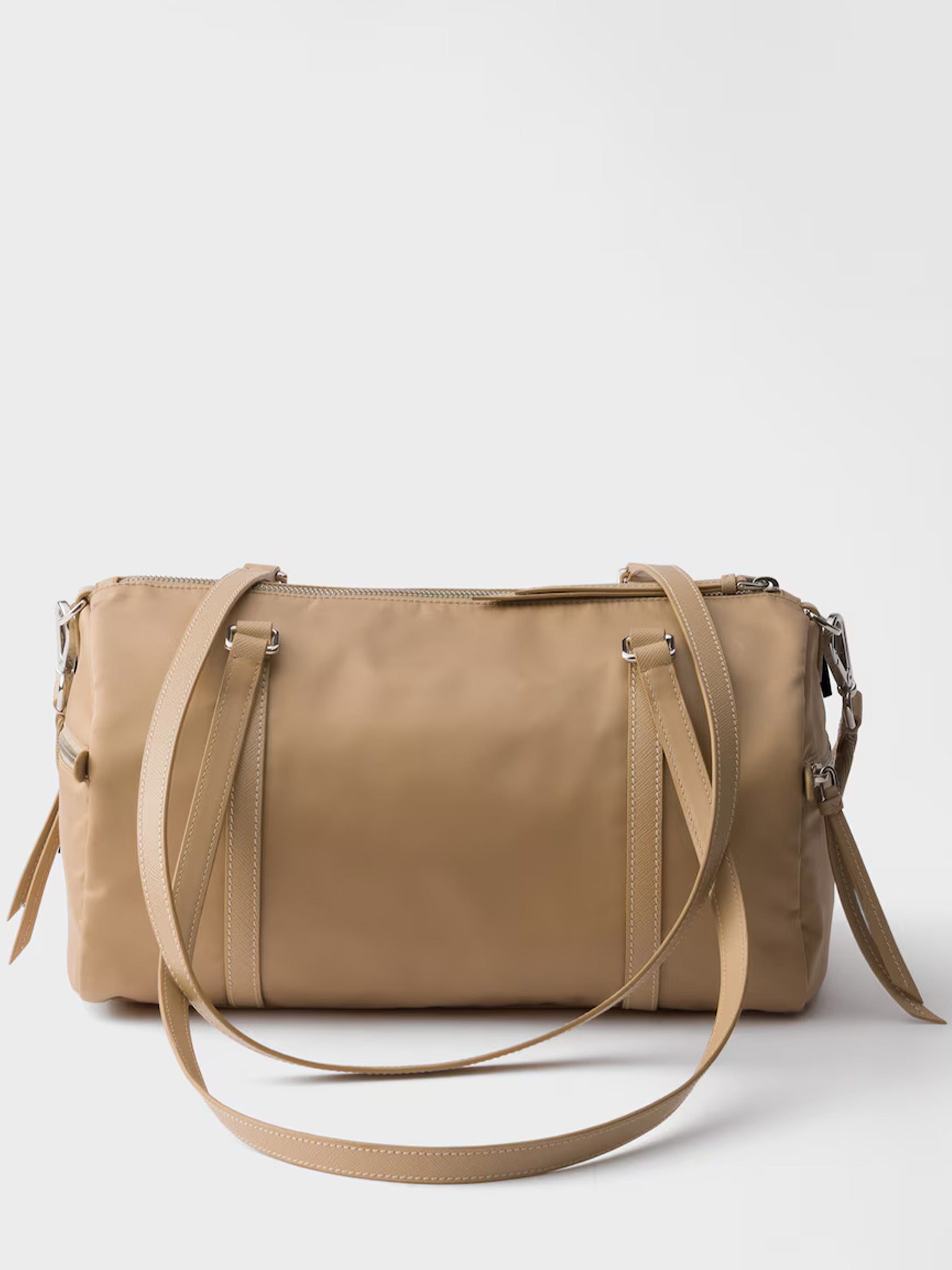 Neutral Bauletto Matte Finish Handbag