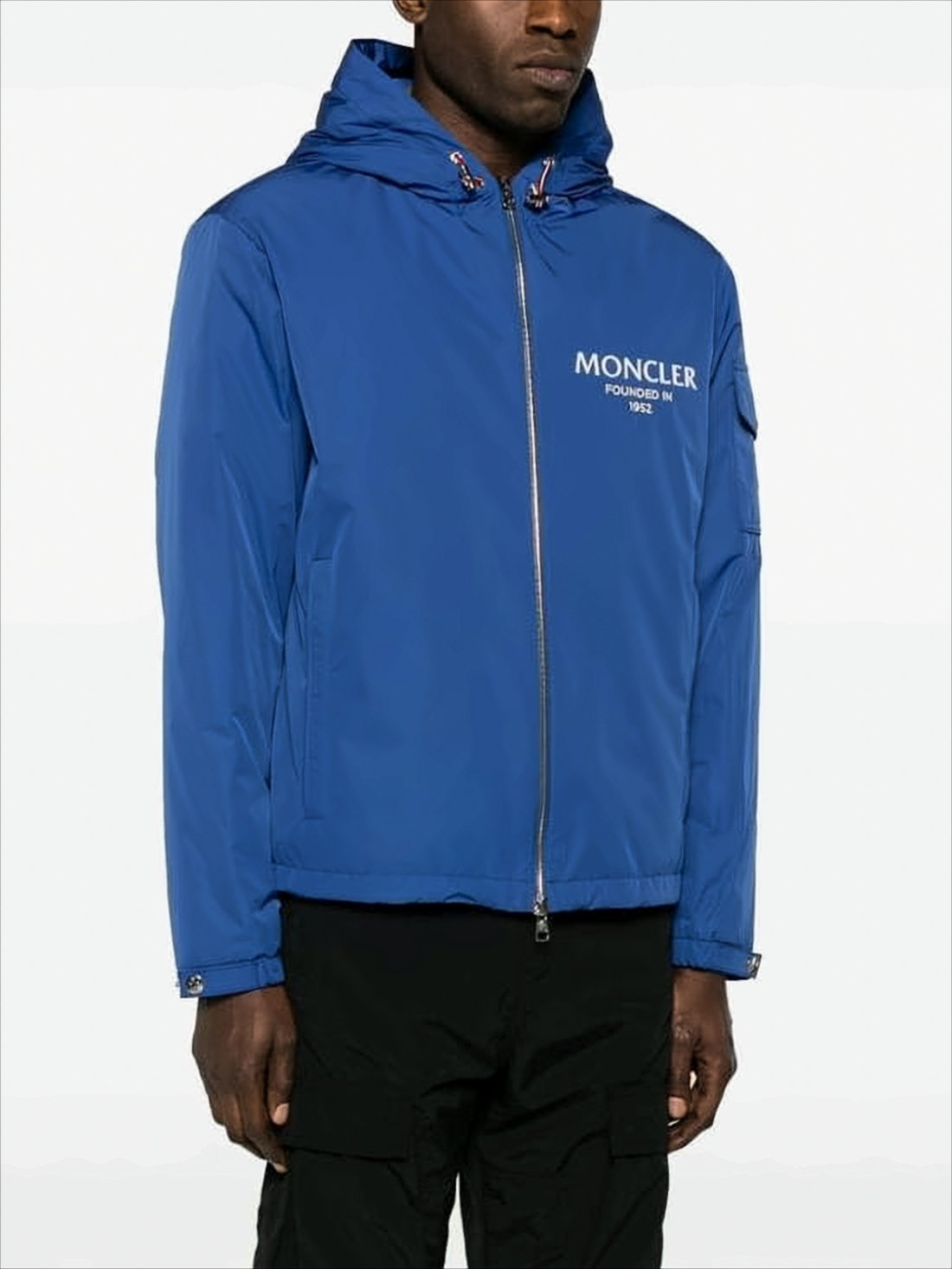 Lightweight Blue Moncler Jacket with Adjustable Hood