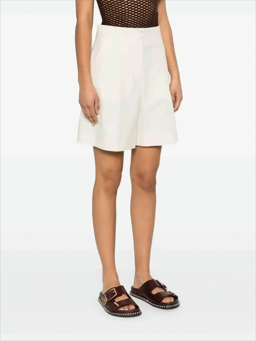 High-Waisted Tailored Shorts with Double-Button Closure