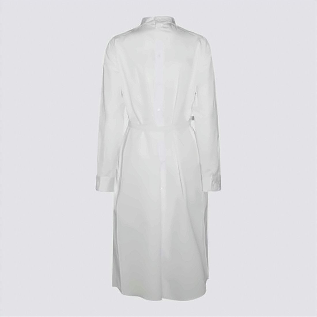 Midi-Length Cotton Shirt Dress with Tailored Silhouette