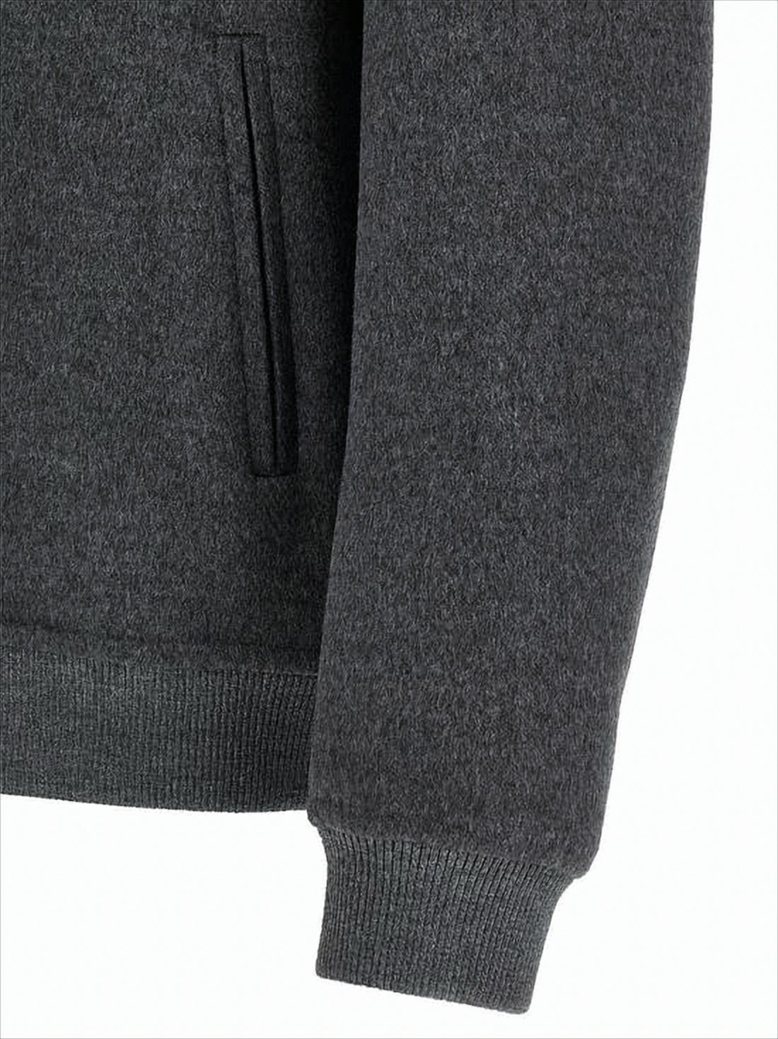 Dark Grey Fleece Wool Jacket
