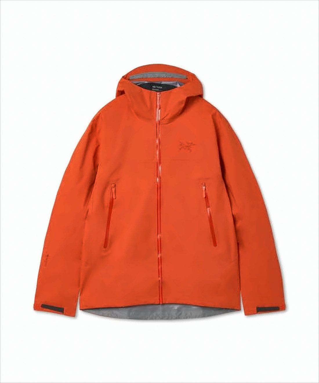 Vibrant Orange Nylon Hooded Jacket