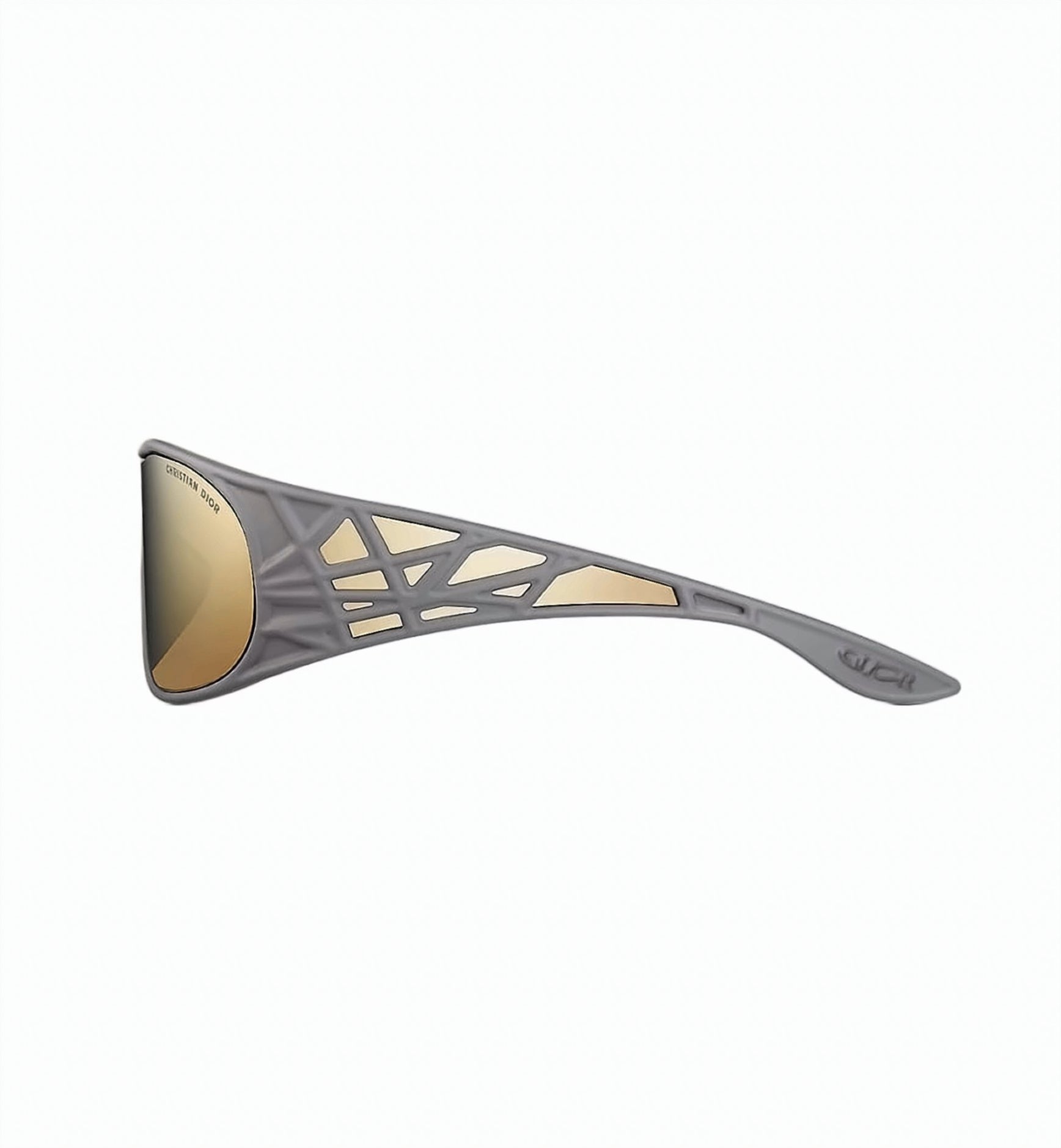 Silver Wraparound Metallic Frame Gold Sunglasses